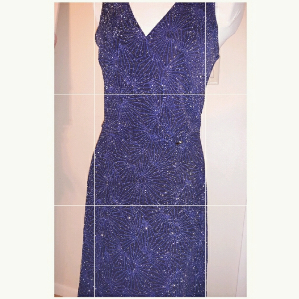 Glitzy navy blue fireworks dress